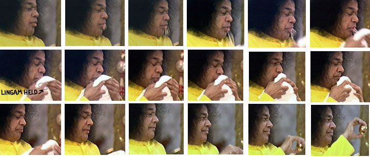 Process of supposed 'regurgitation' of the lingam by Sathya Sai Baba