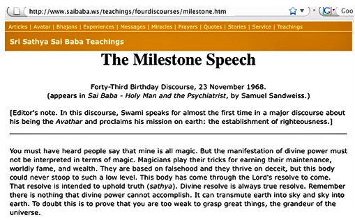 Sai Milestone Speech excerpt