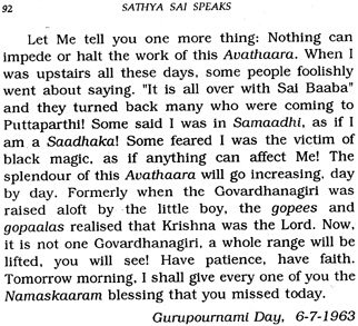 Sai Baba promised to life a range of mountains - more than Krishna who was said to have lifted on mountain, Govardhana
